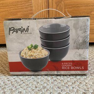 PARINI - Ceramic Rice Bowls - Set of 4 - NEW in Box